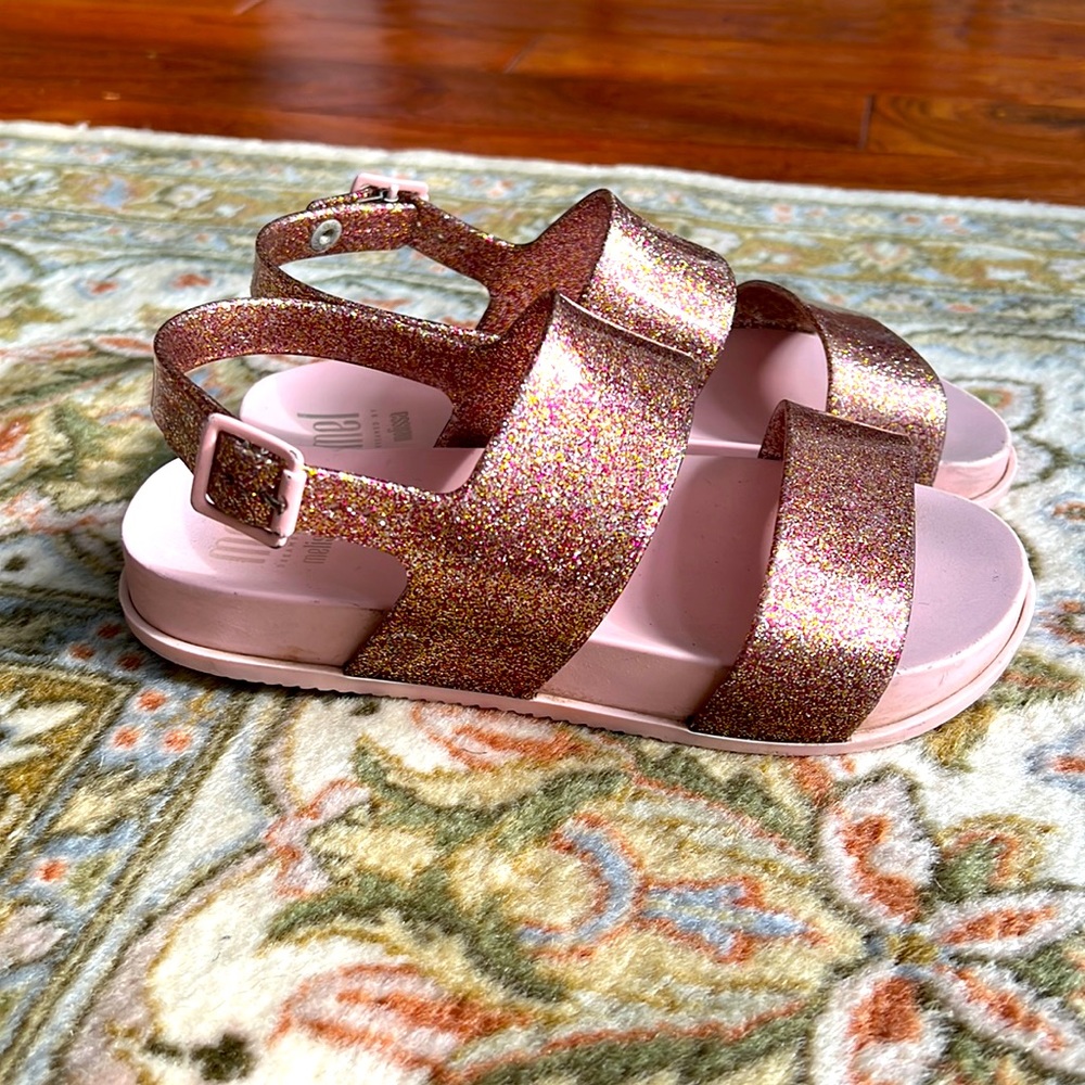 Melissa Mel Dreamed Pink Jelly Glitter Sandals Girls 2